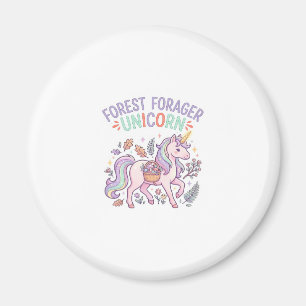 Unicorn Forest Forager Unicorn Graphic Design Whit Magnet