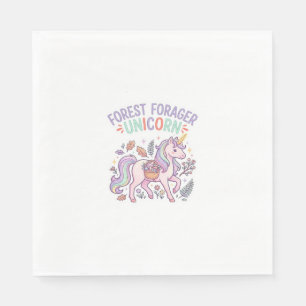Unicorn Forest Forager Unicorn Graphic Design Whit Napkin