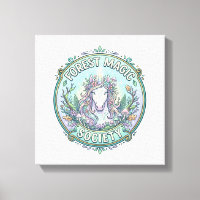 Unicorn Forest Magic Society Graphic Design White