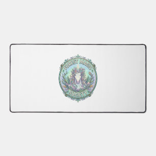 Unicorn Forest Magic Society Graphic Design White Desk Mat