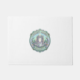 Unicorn Forest Magic Society Graphic Design White Doormat