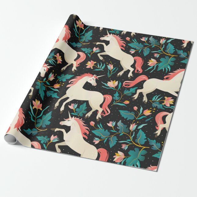 Unicorn Forest Wrapping Paper (Unrolled)
