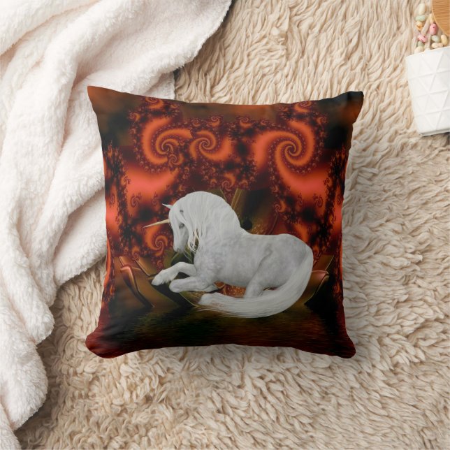 Unicorn Fractals Fantasy Art Cushion (Blanket)