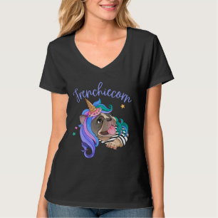 Unicorn Frenchie French Bulldog Ice Cream Corn T-Shirt