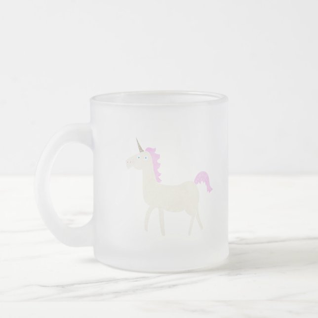 unicorn frosted glass coffee mug (Left)
