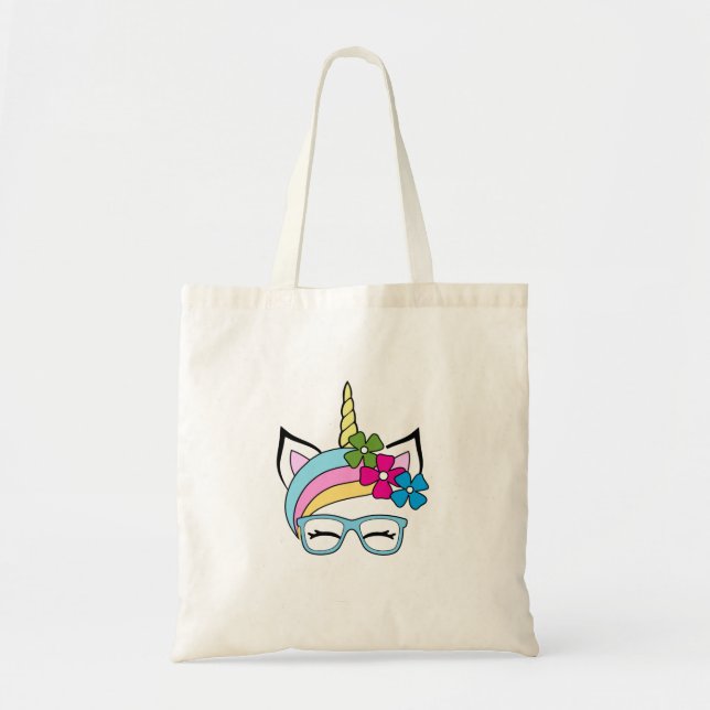 Unicorn, fun, trendy, gift ideas, for her, tote bag (Front)