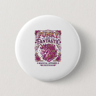 Unicorn Funky and Fantastic Stylish Zazzle Design_ 6 Cm Round Badge