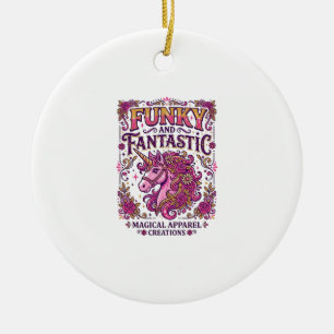 Unicorn Funky and Fantastic Stylish Zazzle Design_ Ceramic Tree Decoration
