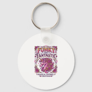 Unicorn Funky and Fantastic Stylish Zazzle Design_ Key Ring
