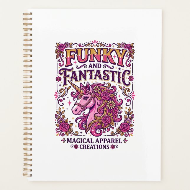 Unicorn Funky and Fantastic Stylish Zazzle Design_ Planner (Front)