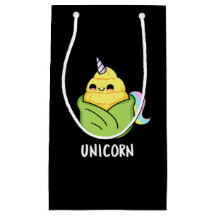Unicorn Funny Baby Corn Pun Dark BG Small Gift Bag