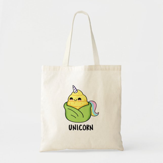 Unicorn Funny Baby Corn Pun Tote Bag (Front)