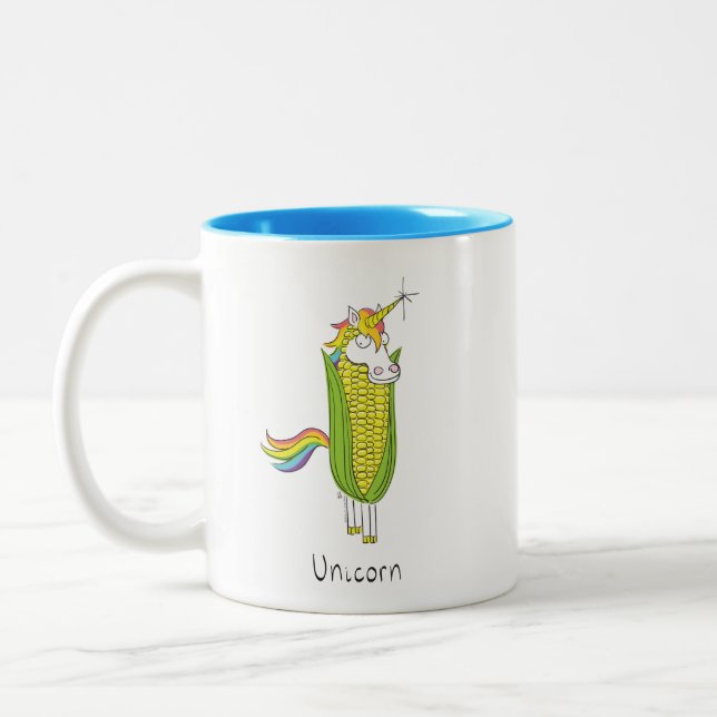 Unicorn Funny Corn Coffee Mug (Left)