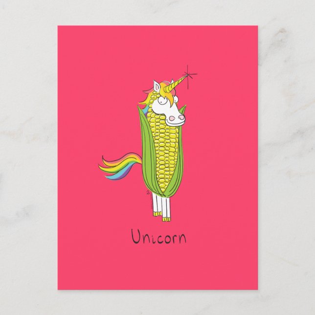 Unicorn Funny Corn Corny Postcard (Front)
