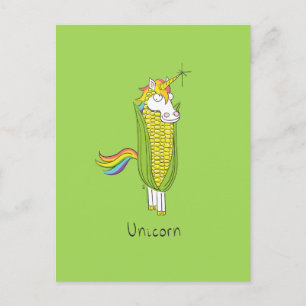 Unicorn Funny Corn Corny Postcard