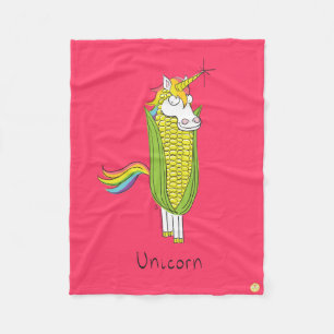 Unicorn Funny Corn Fleece Blanket