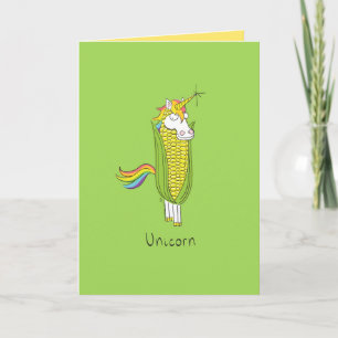 Unicorn Funny Corn Greeting Card