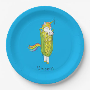 Unicorn Funny Corn Paper Plates