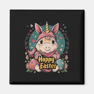 Unicorn - Funny Happy Easter - Egg Boys Girls Kids Magnet