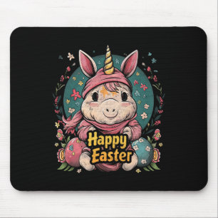 Unicorn - Funny Happy Easter - Egg Boys Girls Kids Mouse Mat
