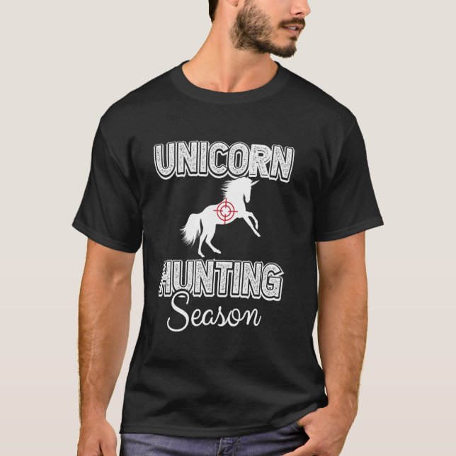 Unicorn Funny Hunting Season Magical Horse T-Shirt (Front)