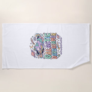 Unicorn Galactic Daydreamer Kawaii Sticker and Shi Beach Towel