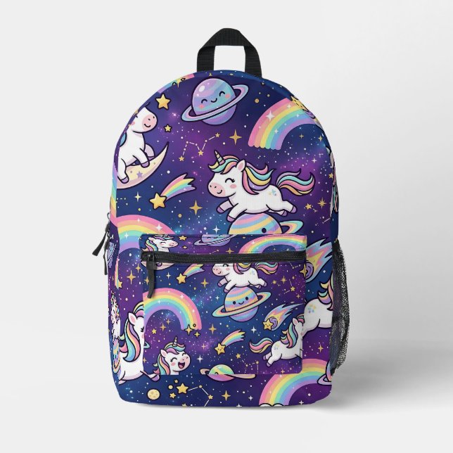 Unicorn Galaxy Backpack – Rainbow Fantasy Design (Front)