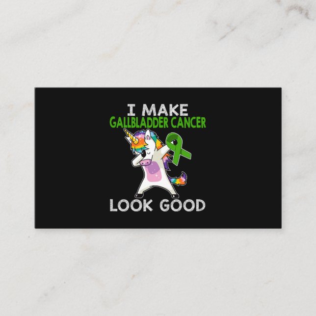 unicorn gallbladder cancer warrior I make cancer l Business Card (Front)