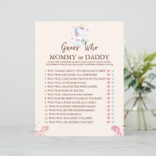 Unicorn Game Guess Who Rainbow Baby Shower