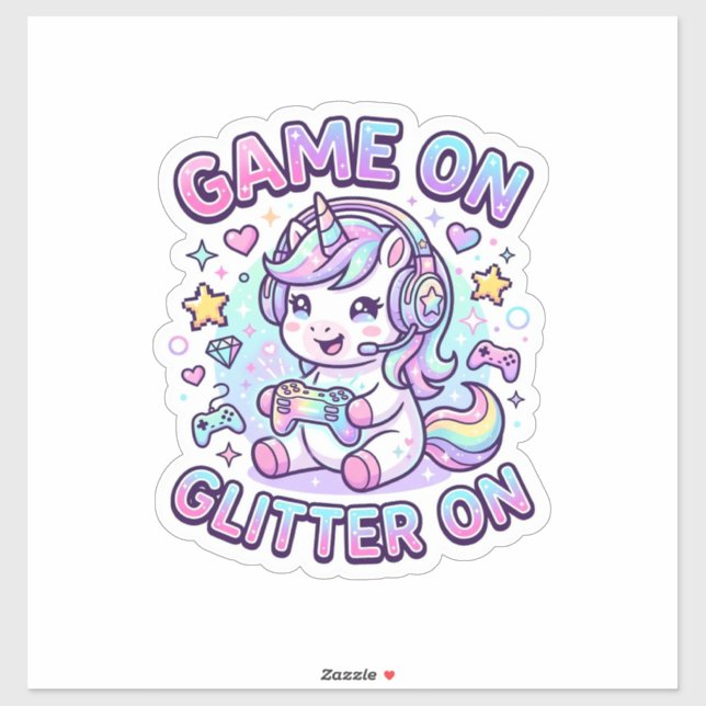 Unicorn Game On Glitter On Graphic Design Merch De (Sheet)