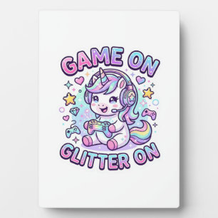 Unicorn Game On Glitter On Graphic Design Merch De Plaque