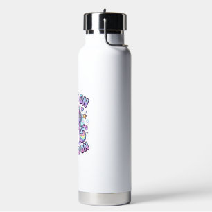 Unicorn Game On Glitter On Graphic Design Merch De Water Bottle