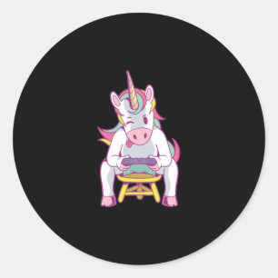 Unicorn Gamer Classic Round Sticker