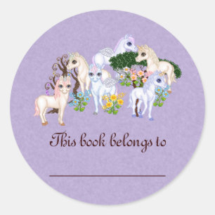 Unicorn Garden Pixel Art Classic Round Sticker