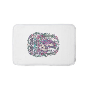 Unicorn Garden Witch Unicorn Colourful Apparel Gra Bath Mat