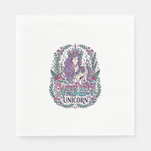 Unicorn Garden Witch Unicorn Colourful Apparel Gra Napkin