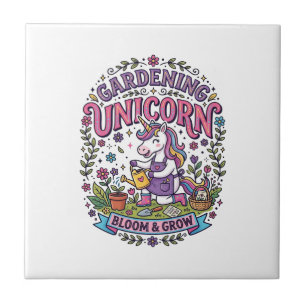 Unicorn Gardening Unicorn Commercial Cute Gift Des Tile
