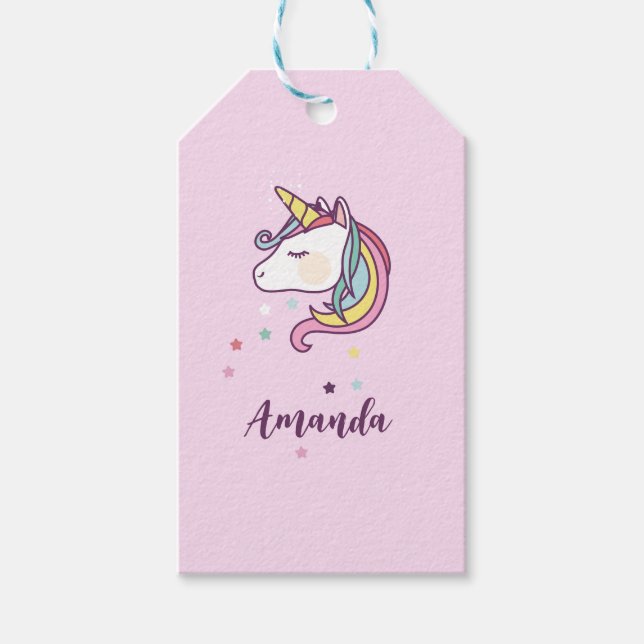 Unicorn GIFT Tag  with name (Front)