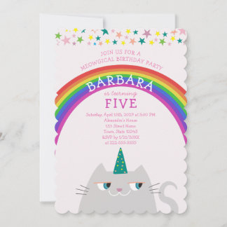 Unicorn Girl Birthday Invitation