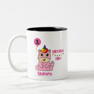 unicorn girl birthday Two-Tone coffee mug