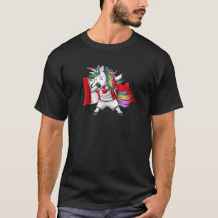 Unicorn Girl Funny Canada Flag Dab Meme Jersey T-Shirt