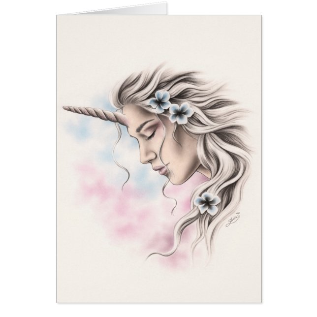 Unicorn girl of light Greeting Card (Front)