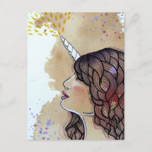 Unicorn Girl Postcard