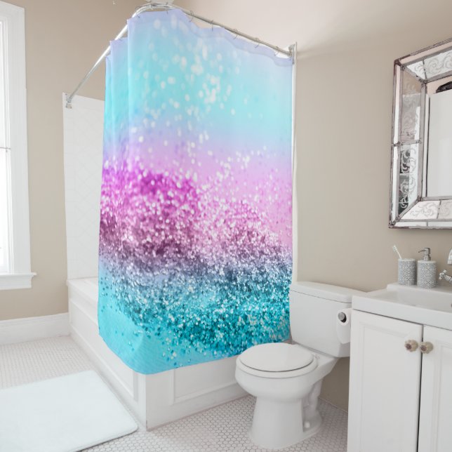 Unicorn Girls Glitter #16 Shower Curtain (In Situ)