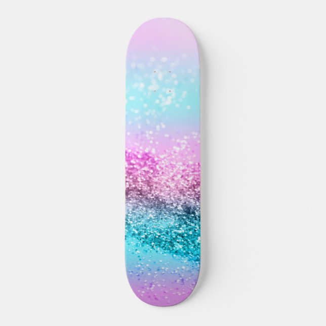 Unicorn Girls Glitter #16 Skateboard (Front)
