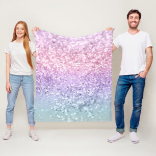 Unicorn Girls Glitter #1 #shiny #pastel Fleece Blanket