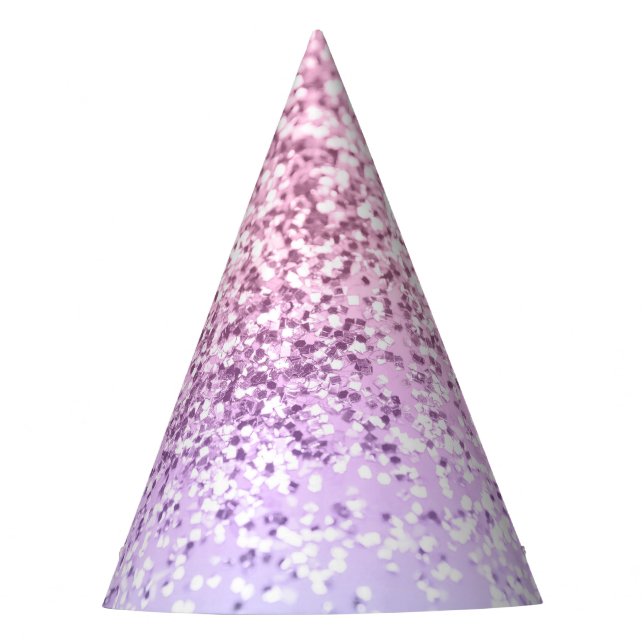 Unicorn Girls Glitter #1c (Faux Glitter) #pastel  Party Hat (Front)
