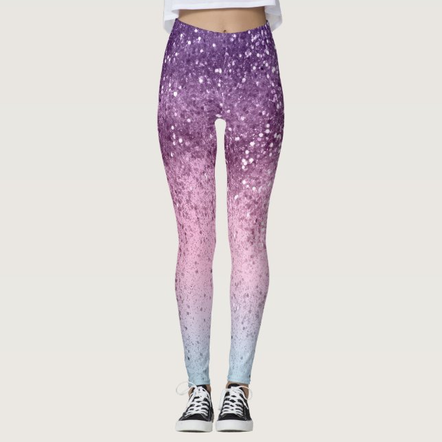 Unicorn Girls Glitter #6d (Faux Glitter) #shiny  Leggings (Front)