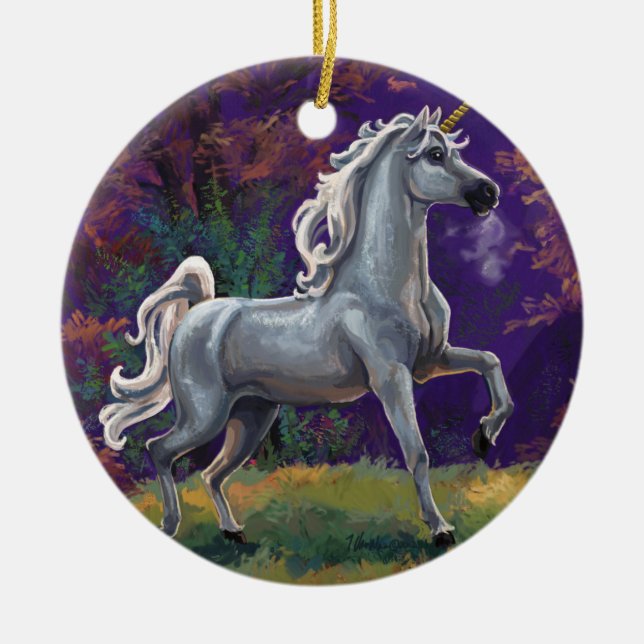 Unicorn Glade Ceramic Tree Decoration (Front)