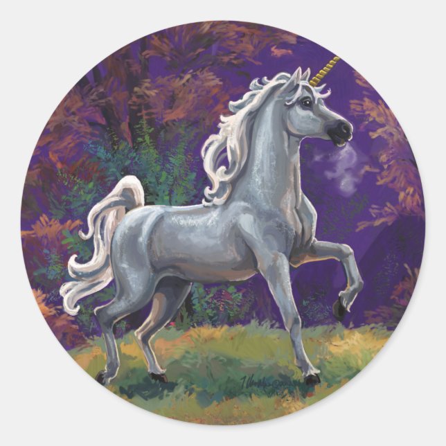 Unicorn Glade Classic Round Sticker (Front)
